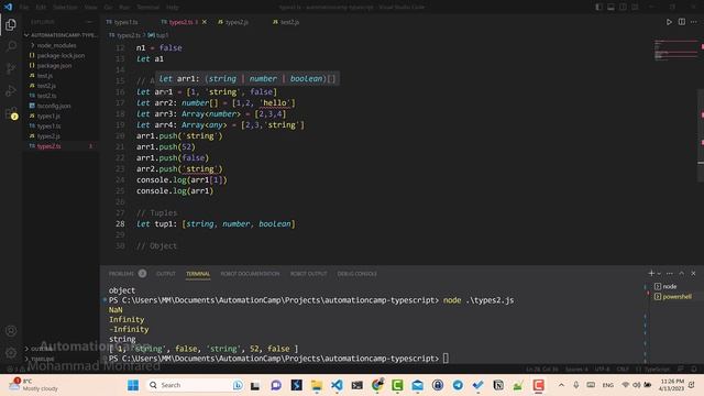Typescript Tutorial #4 – Types (2) - آموزش تایپ اسکریپت – جلسه چهارم