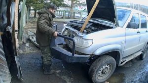 Установка силового бампера на уаз патриот