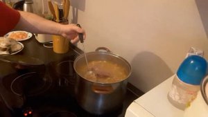 Гороховый суп с копченой рулькой
