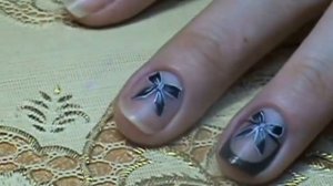 Маникюр на короткие ногти - Чулки, Капроновый маникюр (вар.3)/ Sheer Nail Art Design