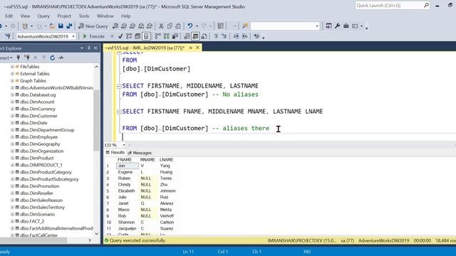 17) Aliases in SQL Server | Explained in Telugu | SQL Server Telugu Tutorials