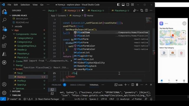 React Native Tutorial For Beginners: React Native, Expo, Google Map, Google Place api