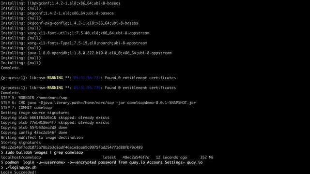 7 - CodeReady Containers - OpenShift 4.1 - Fuse/Camel/SAP quickstart