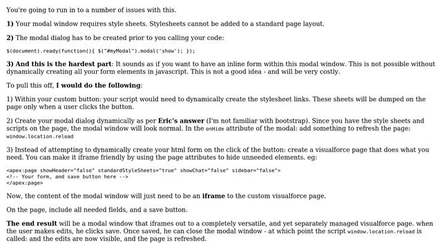 Salesforce: Opening a bootstrap modal on click of a custom button on standard salesforce page смотреть онлайн