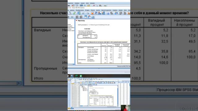 3. Чтение таблиц вывода. SPSS. Таблицы с основными результатами исследования. Общее распределение.