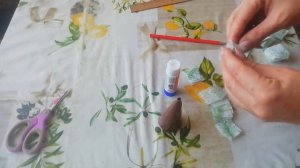 Елочка из салфеток на новый год.