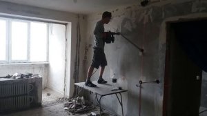 Резка алмазной короной монолит с арматурой