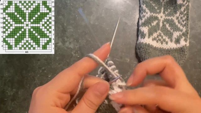 Жаккард "Снежинка" со схемой #вязаныеноски