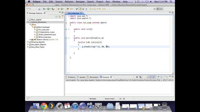 Applet - FOR and WHILE loops смотреть онлайн