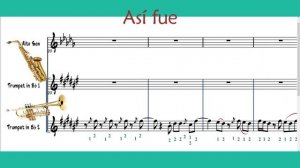 Así fue - Juan Gabriel, solo de Trompeta y Saxo / con notas y digitación / Partituras.