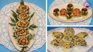 Фаршированные яйца с грибами и соусом Терияки ✧ Закуска на фуршетный стол ✧ Фуршетная закуска