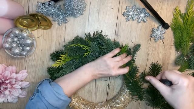 Новогодний венок,2022,рождественский венок,своими руками,Adventskranz,мастер класс,декорация,Tedi