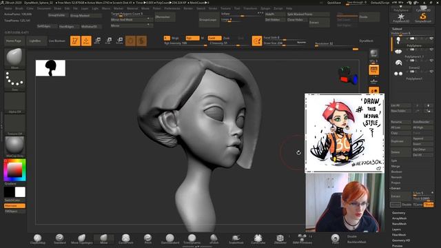 Zbrush stream! #1| Делаем персонажа по собственному арту