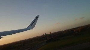 Ryanair 737-800 sunset departure from Copenhagen airport 16th October 2022.