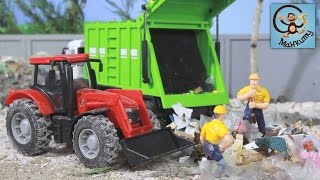 Машинки для детей — Молния Маквин, машинка Мусоровоз и Бульдозер наводят порядок в городе.mp4 смотреть онлайн