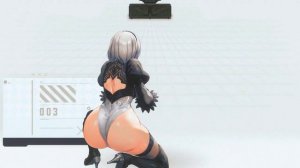 NO SKIRT 2B's GIGANTIC BIG BOOTY JIGGLING while Shooting for 10 Minutes! 🤖🍑 (NIKKE)