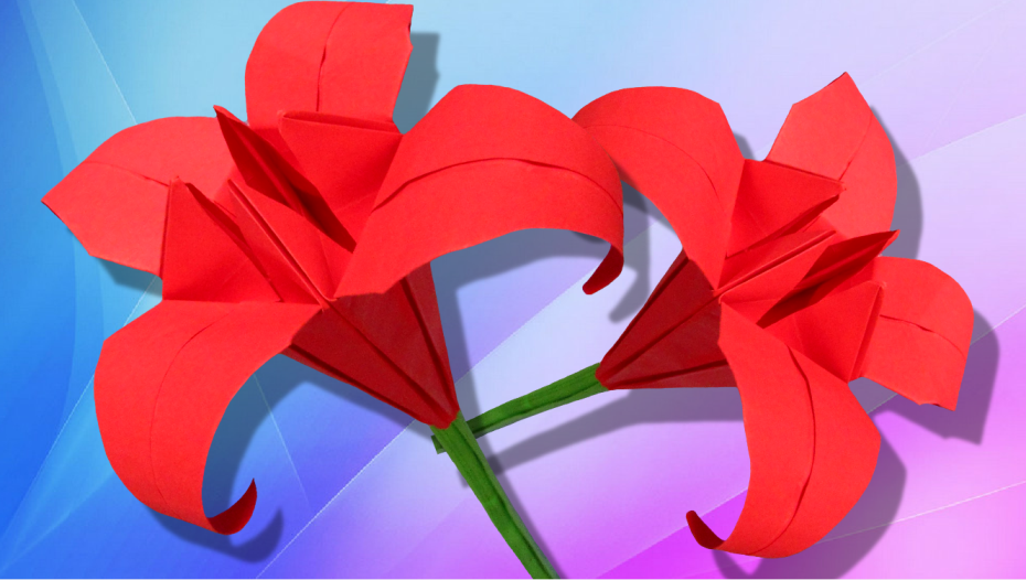 Оригами легко: Цветок лилии (традиционная модель)