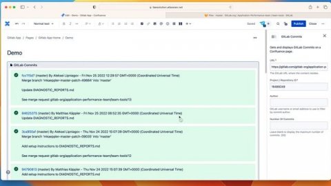 GitLab and Confluence - GitLab Commits Macro