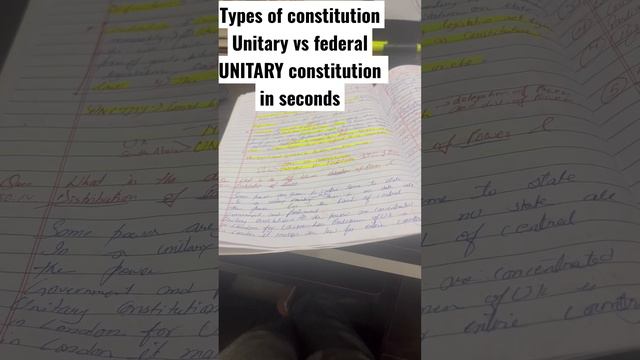 Types of Constitution unitary vs federal.Unitary const.easily explained #polity #veryimportant #ups