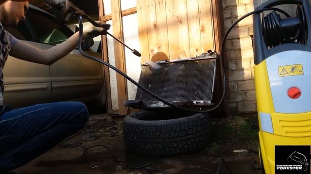 Промывка радиатора Subaru Forester керхером. смотреть онлайн