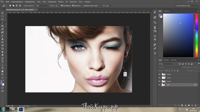 Видеоуроки Photoshop с нуля. Урок 3. Инструмент быстрое выделение (волшебная палочка)