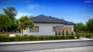 Z204 Одноэтажный дом с прилегающим гаражом на две машины