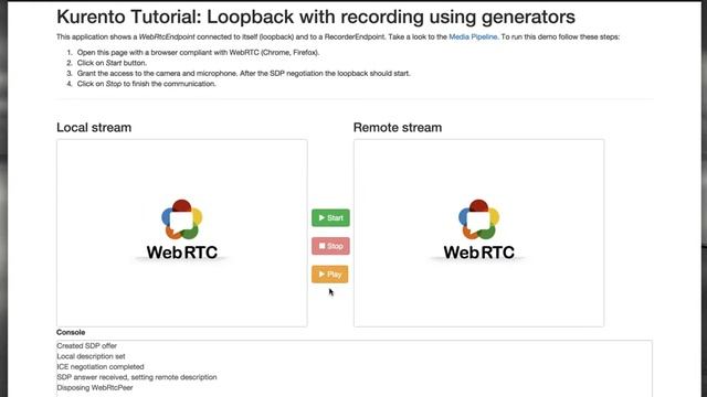 Kurento recoder (JavaScript Generators)