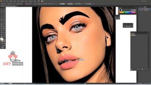 How to draw black and white portrait illustration by adobe illustrator | art | portrait