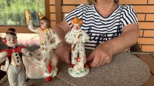 Фарфоровые статуэтки, моя коллекция, клоуны в фарфоре