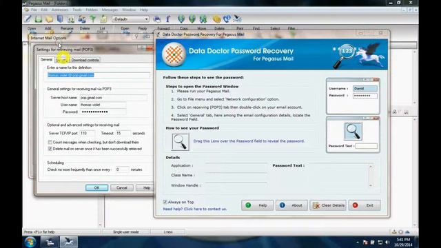 How To Recover Pegasus Mail Email Clients Deleted Passwords With Password Recovery Software Freewar смотреть онлайн