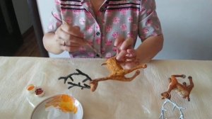 Ватная игрушка Олень. Окрашивание. Мастер класс. Часть 4.