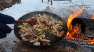 ГОТОВИМ ШАУРМУ В ЛЕСУ | ТАЁЖНЫЙ КОСТЕР "Нодья"согрел в сильный Мороз.