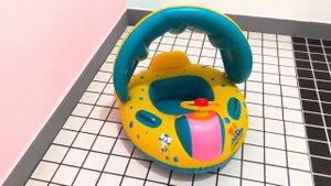 Круг для плавания детский с трусами на 1–4 года/ / Детский круг с тентом, защита от солнца