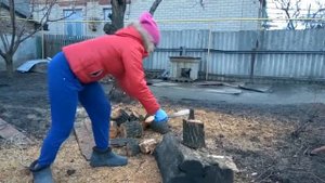 ПОКОРИЛА ЭЛЕКТРОПИЛУ / ЗАГОТОВКА ДРОВ МОИМИ РУКАМИ
