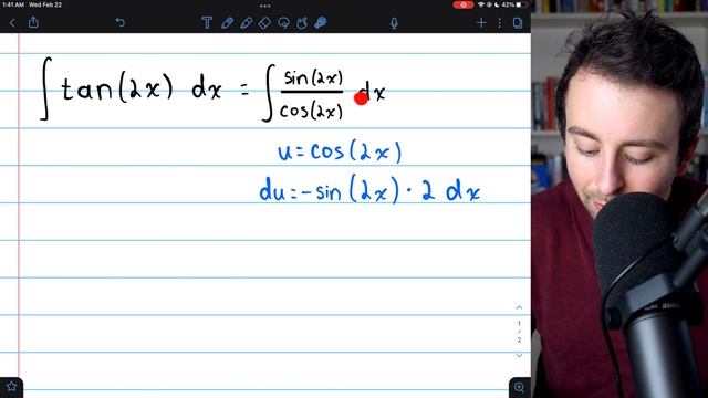 Integral of tan(2x) with u-substitution | Calculus 1 Exercises смотреть онлайн