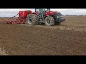 Сев яровых с помощью Trimble. Сеялка Spirit Vaderstad и трактор CASE Magnum