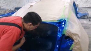 Покраска проёмов авто. Как покрасить проёмы базой под лак.