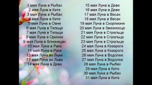 Лунный календарь 2019 года