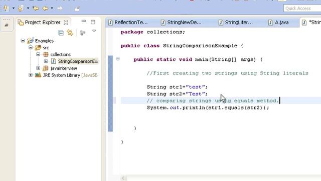 How to compare two strings in java?