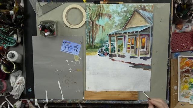 Acrylic Painting and Story Time - Day 2 Bayou Gas Station and Store from the 1900x