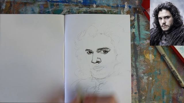 Как нарисовать скетч-портрет по фото! Рисуем Джона Сноу! +КОНКУРС #Dari_Art #рисоватьМОЖЕТкаждый
