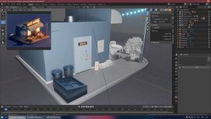 Моделируем кафе в Blender 2.8 | Моделирование кафе - часть 3 | Уроки Blender на русском