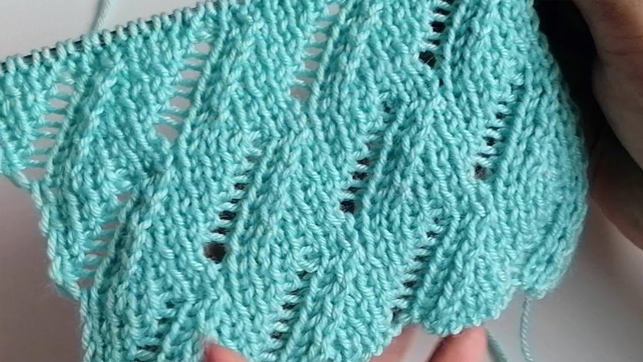 Ажурные узоры спицами. Красивый двухсторонний ажурный узор спицами