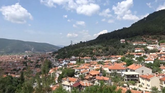 Вид с горы на г. Мугла Турция. смотреть онлайн