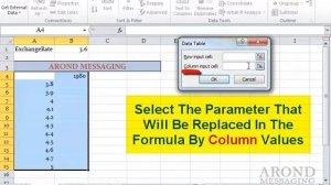 Using Excel 2010 - Create a Data table