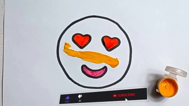 Bolalar uchun smaylik rasm chizish | Как нарисовать Emoji влюбленный смайлик? РИСУНКИ ДЛЯ ДЕТЕЙ