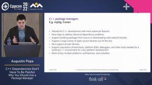 C++ Package Manager - C++ Dependencies Don't Have To Be Painful! - Augustin Popa