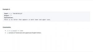 Greatest English Letter in Upper and Lower Case - LeetCode 2309 - Java Solution