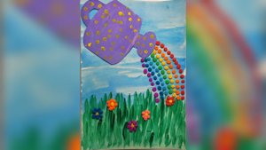 How to make a rainbow from plasticine.Children's craft for Children's Day.