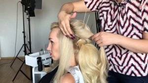 Как сделать красивую причёску хвост с накладными прядями ?